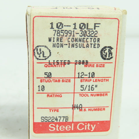 Steel City 10-10LF Solderless Terminals 12-10 Wire size Lot Of 250