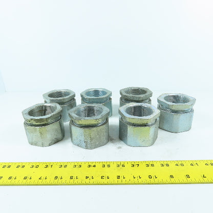 CH 2" 3-Piece Galvanized Iron Rigid Conduit Coupling Lot Of 7
