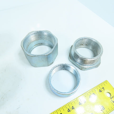 CH 2" 3-Piece Galvanized Iron Rigid Conduit Coupling Lot Of 7