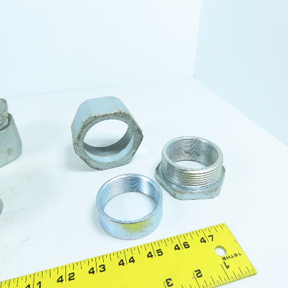 CH 2" 3-Piece Galvanized Iron Rigid Conduit Coupling Lot Of 7