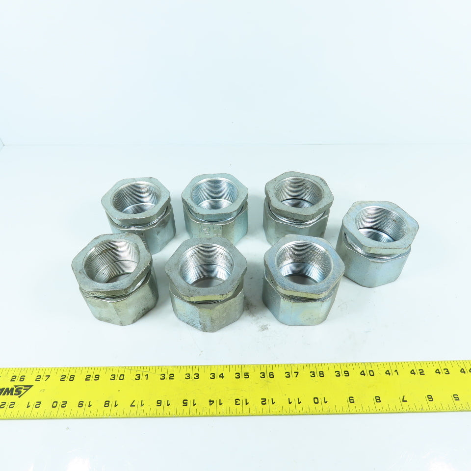 CH 2" 3-Piece Galvanized Iron Rigid Conduit Coupling Lot Of 7