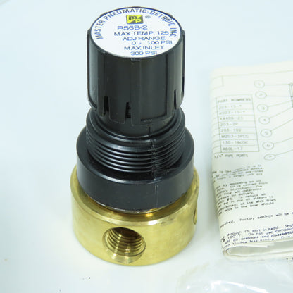Master R56B-2 Compressed Air Brass Regulator 1/4" x 1/8" 0-100PSI 300PSI Max