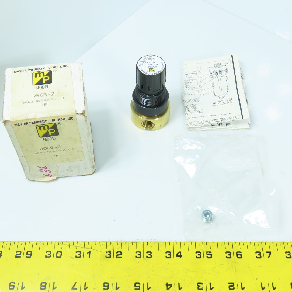 Master R56B-2 Compressed Air Brass Regulator 1/4" x 1/8" 0-100PSI 300PSI Max