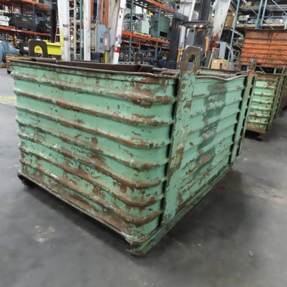 50" x 34" x 24" ID Deep Corrugated Steel Storage Dump Tote W/ Lifting Lugs