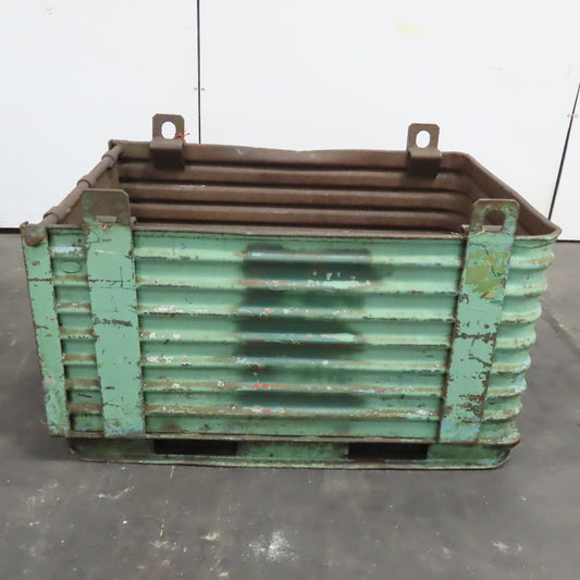 50" x 34" x 24" ID Deep Corrugated Steel Storage Dump Tote W/ Lifting Lugs