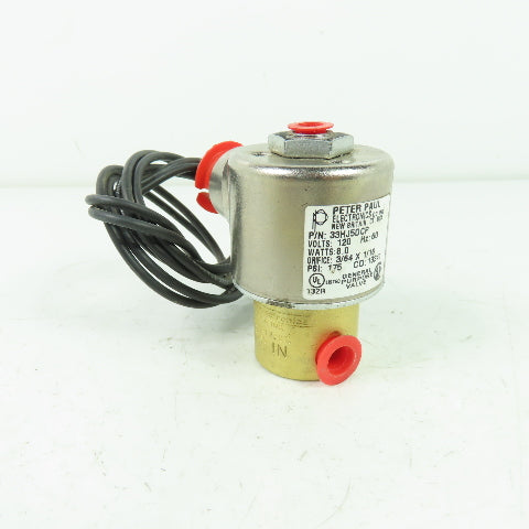 Peter Paul 33HJ5DCP Solenoid Valve 120V 60Hz 1/8" NPT