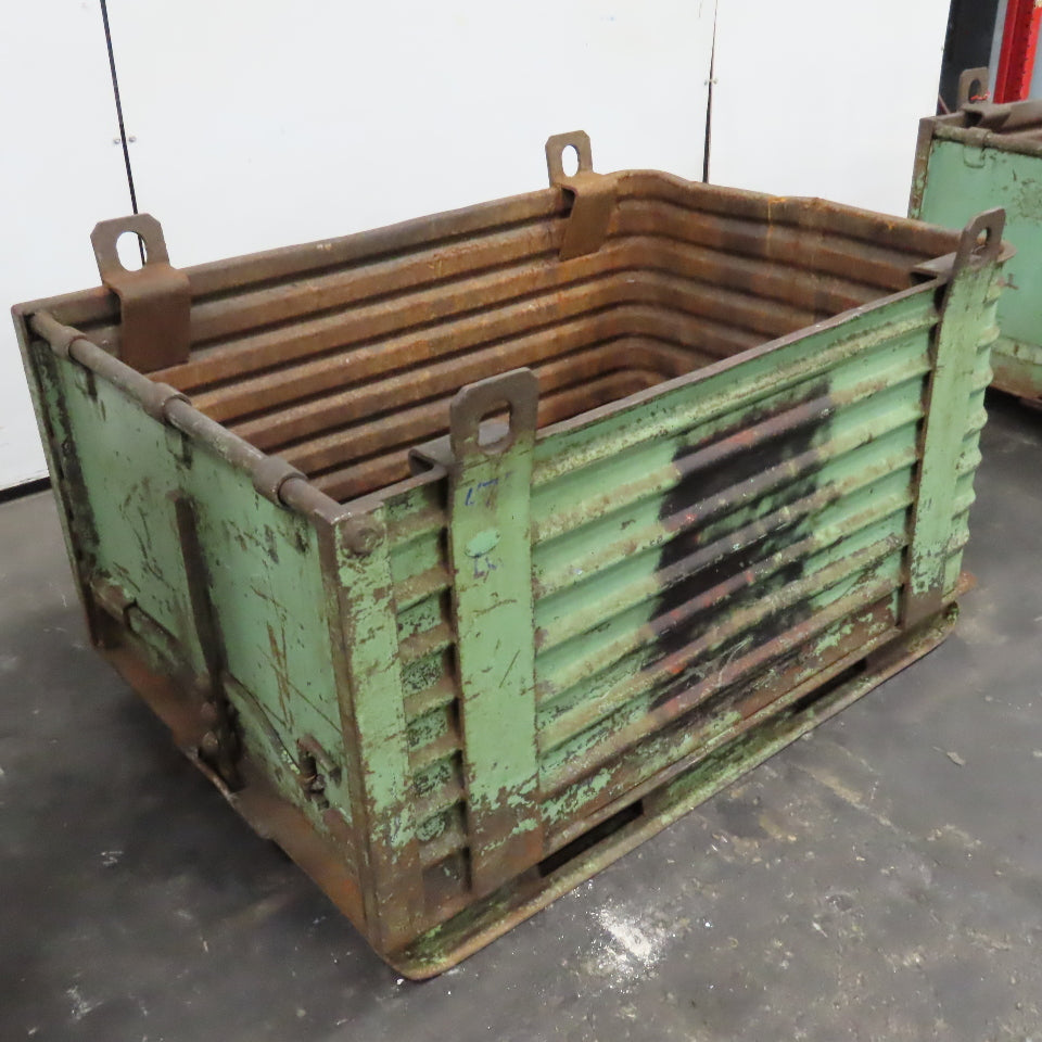 50" x 34" x 24" ID Deep Corrugated Steel Storage Dump Tote W/ Lifting Lugs
