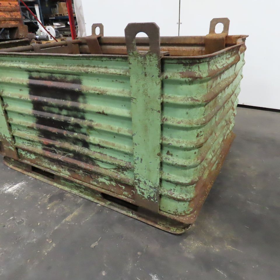 50" x 34" x 24" ID Deep Corrugated Steel Storage Dump Tote W/ Lifting Lugs