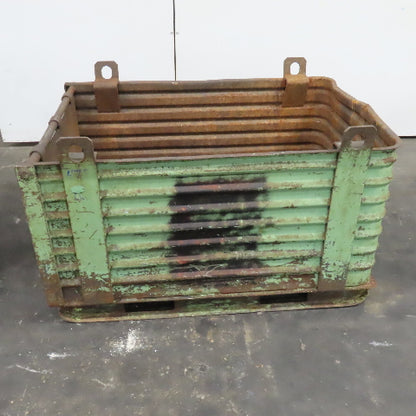 50" x 34" x 24" ID Deep Corrugated Steel Storage Dump Tote W/ Lifting Lugs