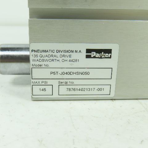 Parker P5T-J040DHSN050 Pneumatic Guided Cylinder Slide 145PSI 50mm Stroke
