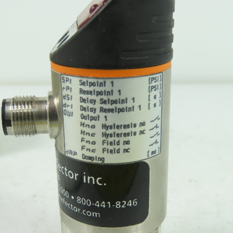 IFM PN3224 Pressure Sensor 20-30VDC 1/4" Port 0-150PSI Range