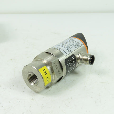 IFM PN3224 Pressure Sensor 20-30VDC 1/4" Port 0-150PSI Range
