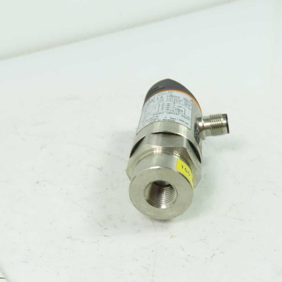 IFM PN3224 Pressure Sensor 20-30VDC 1/4" Port 0-150PSI Range
