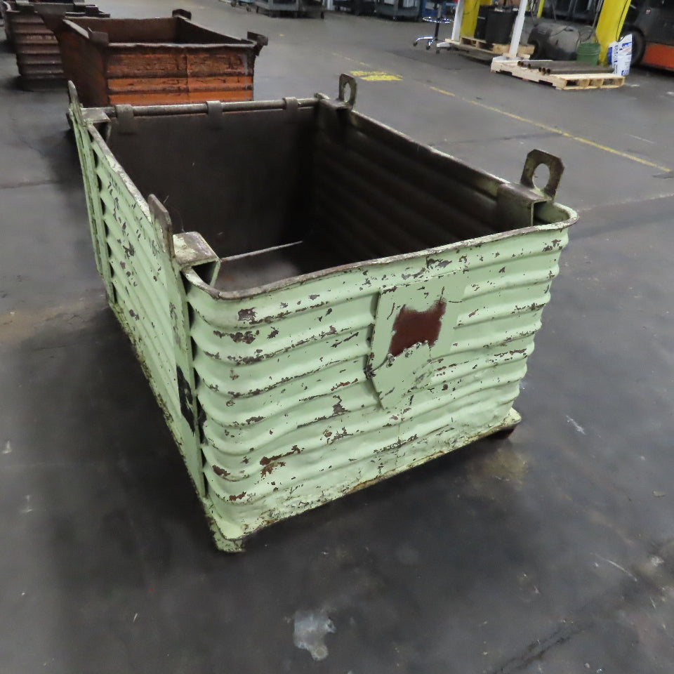 48" x 34" x 24" ID Deep Corrugated Steel Storage Dump Tote W/ Lifting Lugs