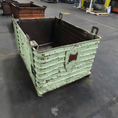 48" x 34" x 24" ID Deep Corrugated Steel Storage Dump Tote W/ Lifting Lugs