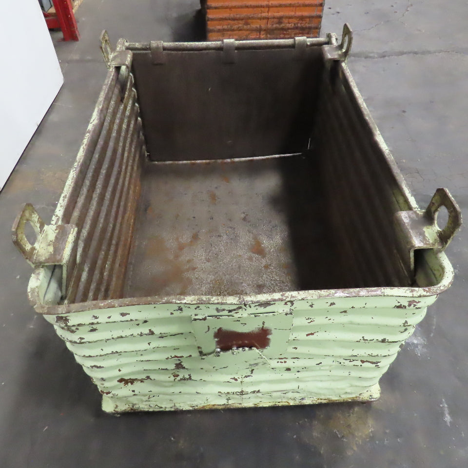 48" x 34" x 24" ID Deep Corrugated Steel Storage Dump Tote W/ Lifting Lugs
