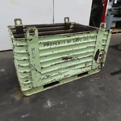 48" x 34" x 24" ID Deep Corrugated Steel Storage Dump Tote W/ Lifting Lugs