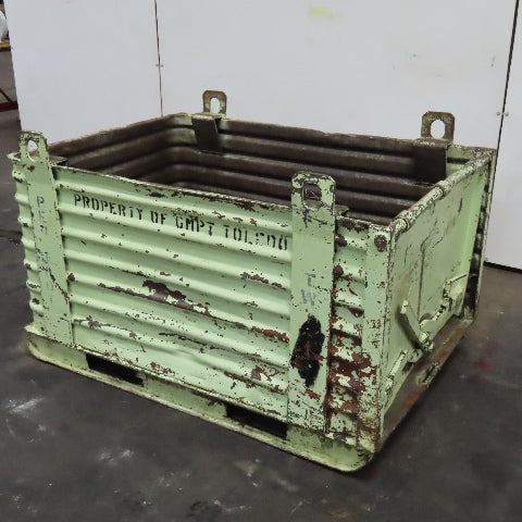 48" x 34" x 24" ID Deep Corrugated Steel Storage Dump Tote W/ Lifting Lugs