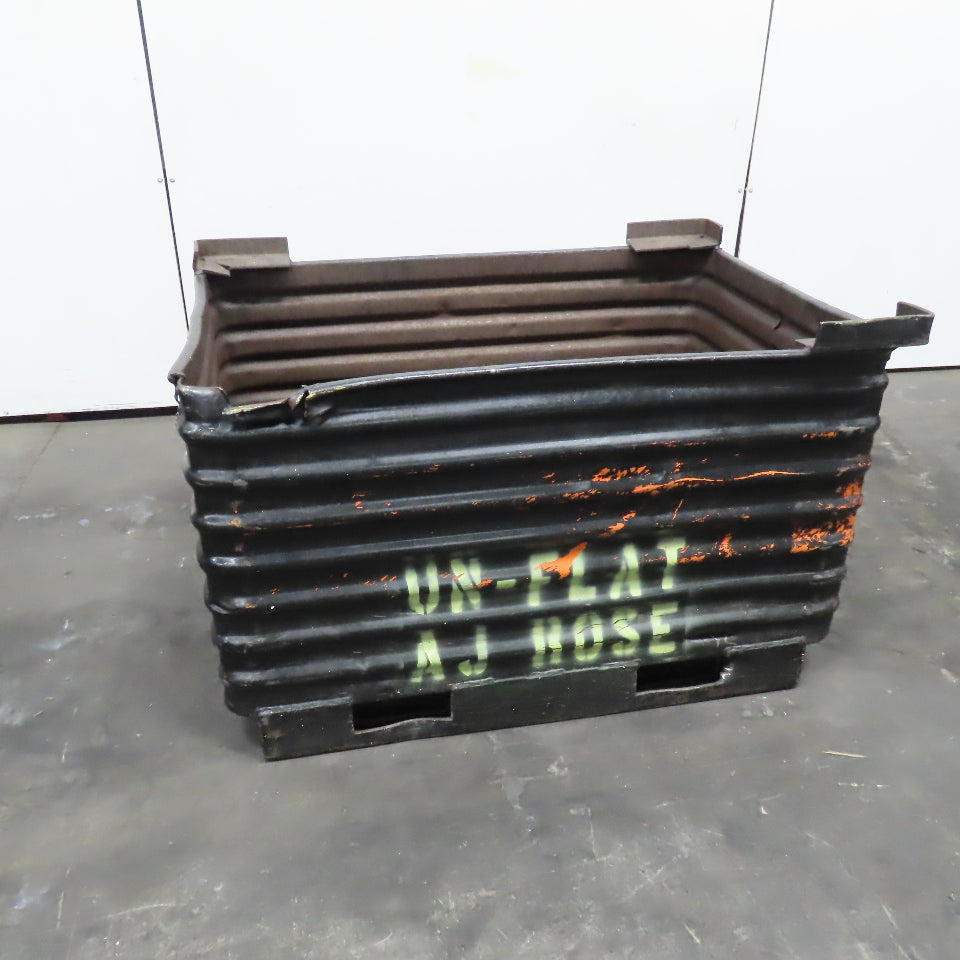 32" x 46" x 24" ID Deep Corrugated Steel Storage Stacking Tote