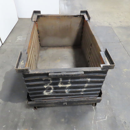 32" x 46" x 24" ID Deep Corrugated Steel Storage Stacking Tote