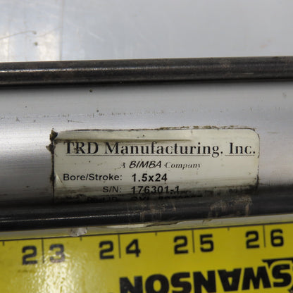 TRD Double Acting Pneumatic Cylinder 1.5" Bore 24" Stroke 250PSI Max