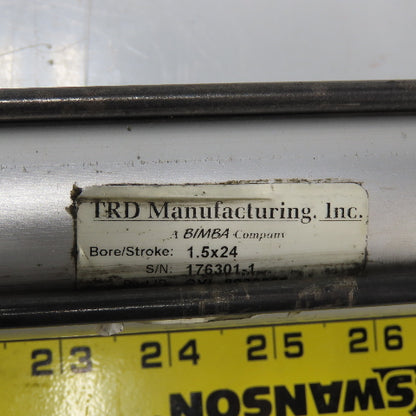 TRD Double Acting Pneumatic Cylinder 1.5" Bore 24" Stroke 250PSI Max