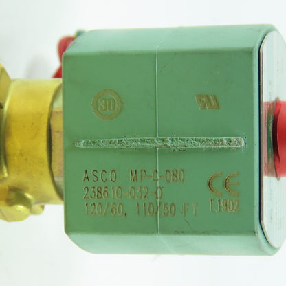 Asco 8262H208 1/4" Air Water Oil Solenoid Valve 120V 60HZ 100PSI