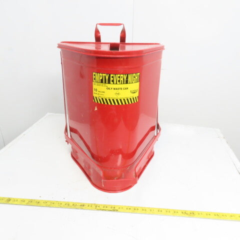Eagle Model 910-FL Steel Oil Rag Waste Can 10 Gallon W/Foot Pedal Lid