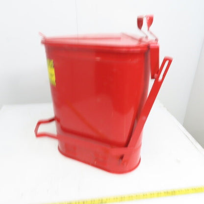 Eagle Model 910-FL Steel Oil Rag Waste Can 10 Gallon W/Foot Pedal Lid