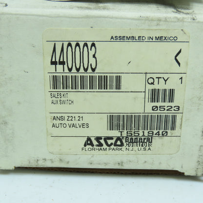 Asco 440003 Right Side Auxiliary Switch Assembly