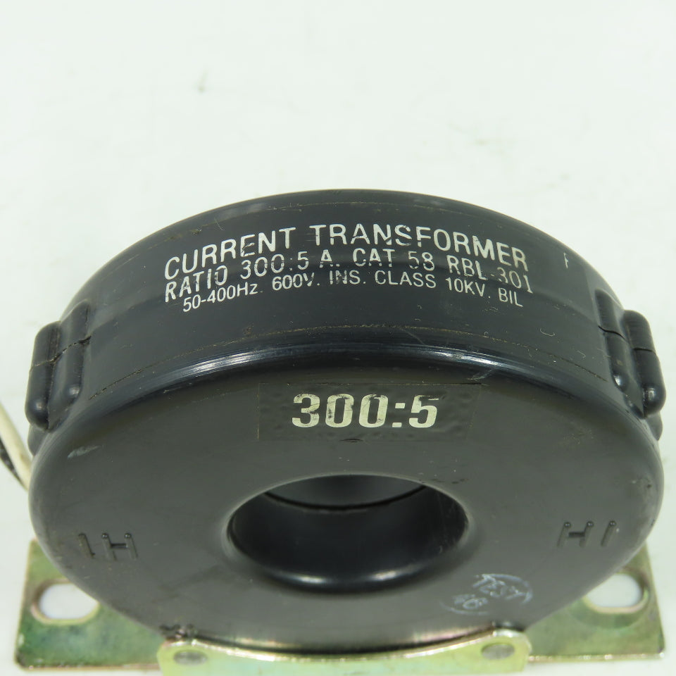 Ram Meter 58 RBL-301 Current Transformer 300:5 Ratio 10KV 600 V