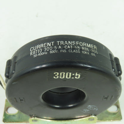 Ram Meter 58 RBL-301 Current Transformer 300:5 Ratio 10KV 600 V