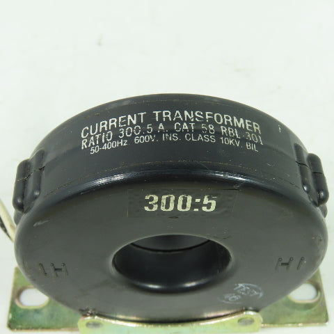 Ram Meter 58 RBL-301 Current Transformer 300:5 Ratio 10KV 600 V