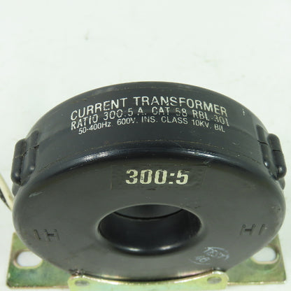 Ram Meter 58 RBL-301 Current Transformer 300:5 Ratio 10KV 600 V