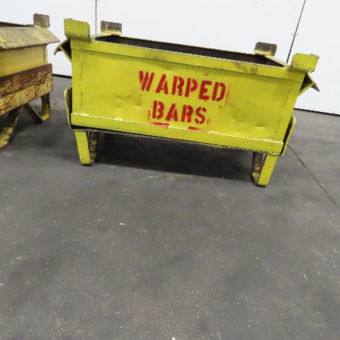 36" x 22" x 14" Deep Steel Scrap Production Material Tote Stacking Box Lot Of 2