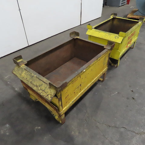 36" x 22" x 14" Deep Steel Scrap Production Material Tote Stacking Box Lot Of 2