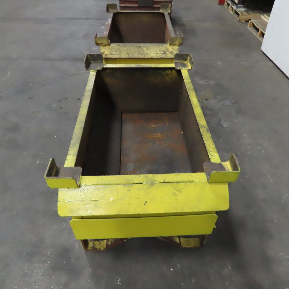 36" x 22" x 14" Deep Steel Scrap Production Material Tote Stacking Box Lot Of 2