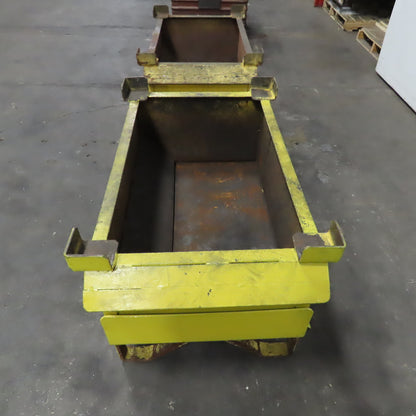 36" x 22" x 14" Deep Steel Scrap Production Material Tote Stacking Box Lot Of 2