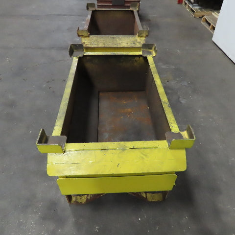 36" x 22" x 14" Deep Steel Scrap Production Material Tote Stacking Box Lot Of 2