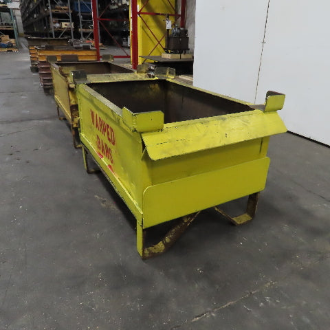 36" x 22" x 14" Deep Steel Scrap Production Material Tote Stacking Box Lot Of 2