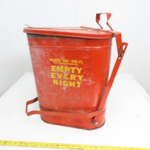 Eagle Model 910-FL Steel Oil Rag Waste Can 10 Gallon W/Foot Pedal Lid