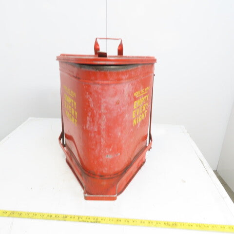 Eagle Model 910-FL Steel Oil Rag Waste Can 10 Gallon W/Foot Pedal Lid