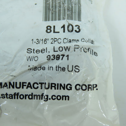 Stafford 8L103 1-3/16" Two Piece Steel Split Clamp Shaft Collar Lot/4