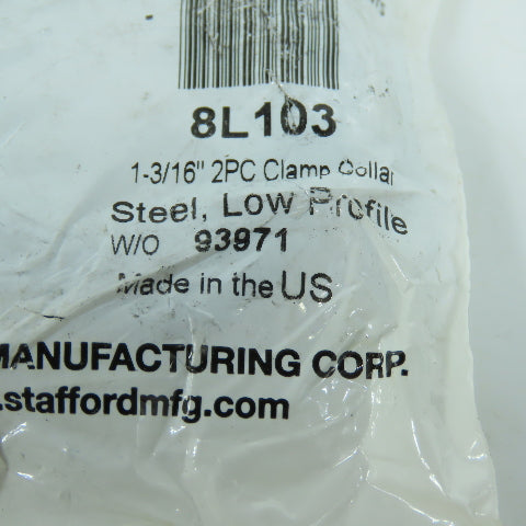 Stafford 8L103 1-3/16" Two Piece Steel Split Clamp Shaft Collar Lot/4