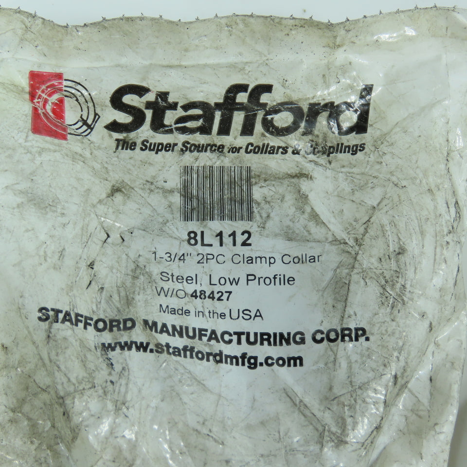 Stafford 8L112, 8L111, 8L110, 1-5/8", 1-3/4", 1-11/16" Split Shaft Collars Lot/3