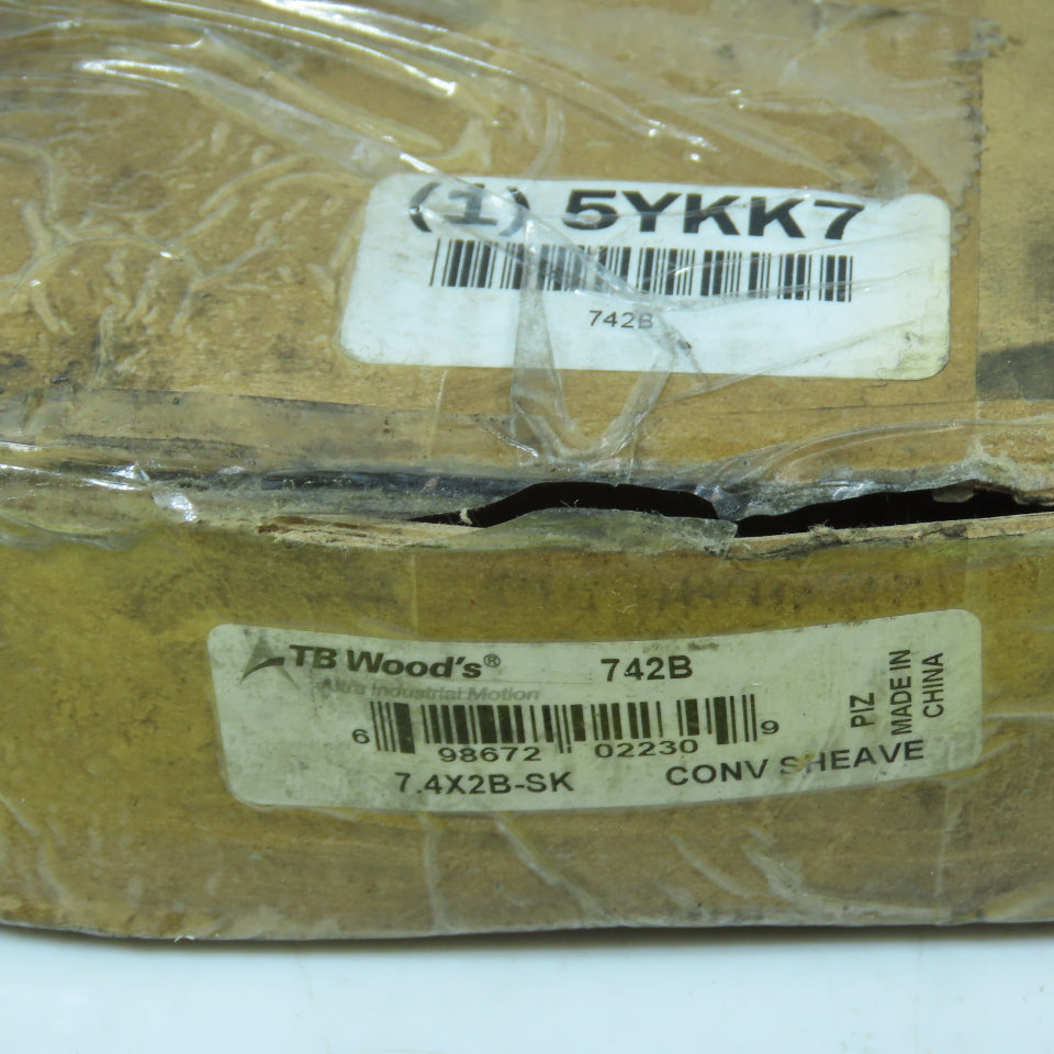 TB Woods 5YKK7 7.4X2B-SK 2 Groove V-Belt B-Section Pulley Sheave 7.81" Pitch Dia