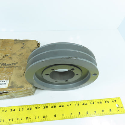 TB Woods 5YKK7 7.4X2B-SK 2 Groove V-Belt B-Section Pulley Sheave 7.81" Pitch Dia