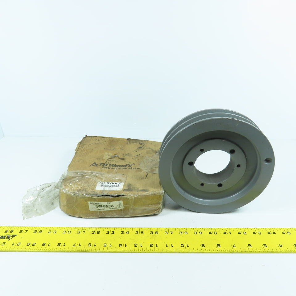 TB Woods 5YKK7 7.4X2B-SK 2 Groove V-Belt B-Section Pulley Sheave 7.81" Pitch Dia