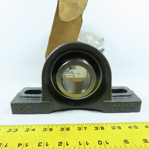 PT Int. UCPX10-31 2-Bolt Mounted Pillow Block Ball Bearing 1-15/16" Bore
