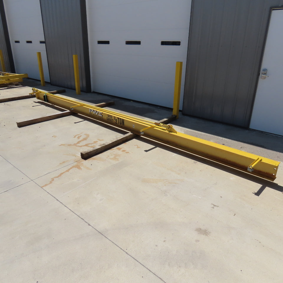 PWI 1000Lbs. 1/2 Ton 246" Swing Overbraced Tie Rod Jib Crane 18' Travel